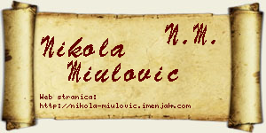 Nikola Miulović vizit kartica